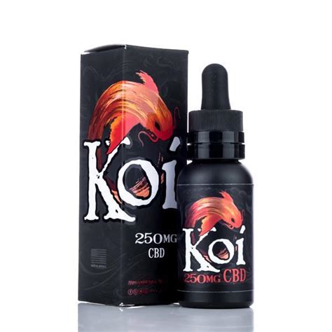 The bottle contains a thick liquid, which is opaque. Red Koi CBD | CBD Vape Juice - VaporDNA