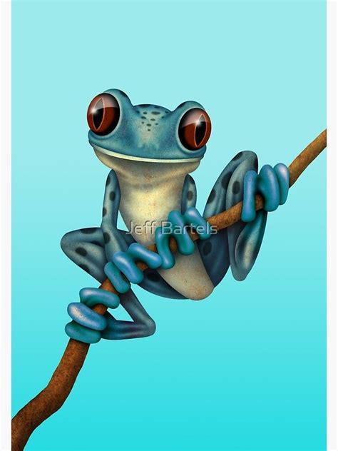 Cute Blue Tree Frog On A Branch Art Print By Jeffbartels Redbubble
