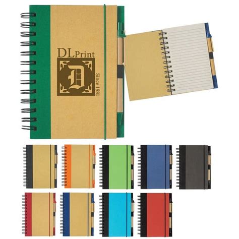 Promotional Eco Friendly Spiral Notebook And Pens With Custom Logo For