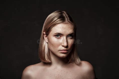 Cinematic Portrait Of Girl In Dark Studio Stock Photo Image Of