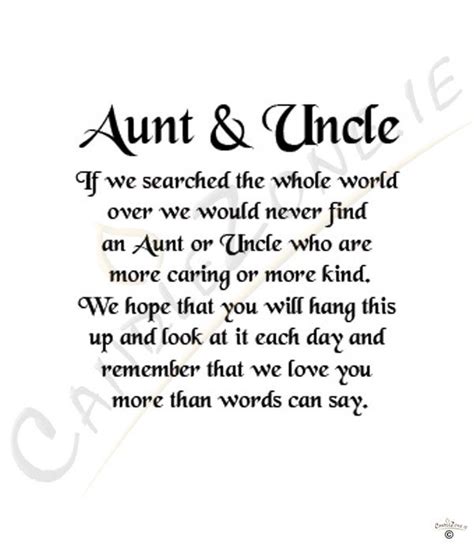 aunt and uncle poems and quotes aunt and uncle 8x6 verse photo frame barry beckham uncle