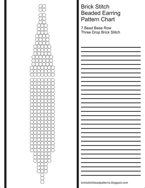 Brick Stitch Bead Patterns Journal 7 Bead Base Row 3 Drop Blank Round