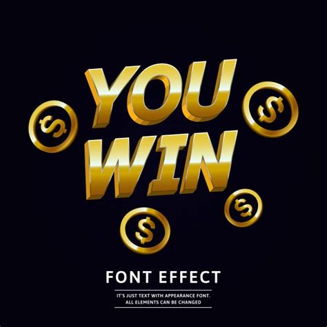 3d Gold Win Text Effect For Celebration Design