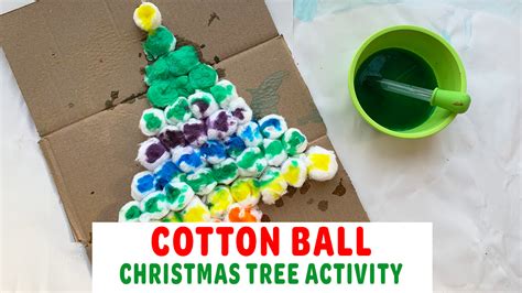 Rainbow Cotton Ball Christmas Tree Activity Happy Toddler Playtime