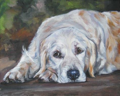 Golden Retriever Dog Art Portrait Print Of Lashepard Painting Etsy