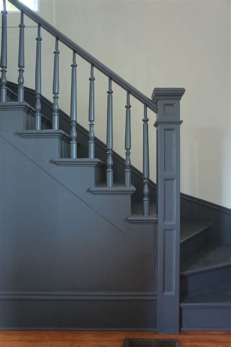 Kaemingk Design Modern Victorian Farmhouse Stairs Painted Charcoal
