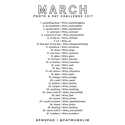 March Photo A Day Challenge 2017 Fat Mum Slim March Photo Challenge