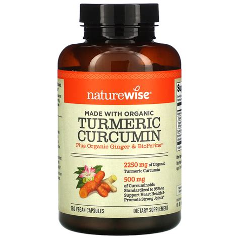 Naturewise Organic Turmeric Curcumin 180 Vegan Capsules Iherb