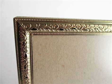 Vintage Picture Frame 5 X 7 Gold Toner Metal Scroll Bead Etsy In 2021