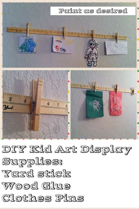 Diy Kid Art Display Perhaps Put Magnets On The Back For The Fridge