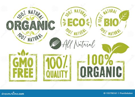 Organic Food Farm Fresh And Natural Products Stickers And Badges