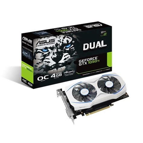 Discover amazing performance, power efficiency, and gaming experiences.thermal designdual fans covers more area of the heatsink to take heat away more efficiently.advanced. Buy ASUS Dual Series GeForce GTX 1050 Ti OC Edition Gaming ...