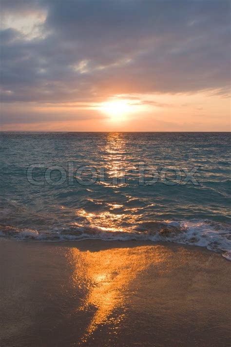Calm Peaceful Ocean And Beach On Stock Image Colourbox