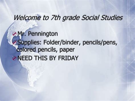Ppt Welcome To 7th Grade Social Studies Powerpoint Presentation Free