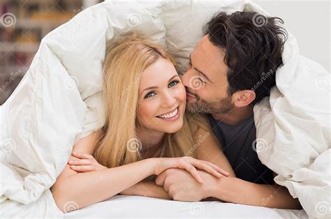 Loving Couple In Bed Stock Photo Image Of Romantic Young 68277174