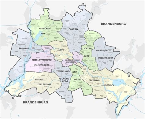Map Of Berlin 12 Boroughs Bezirke And Neighborhoods