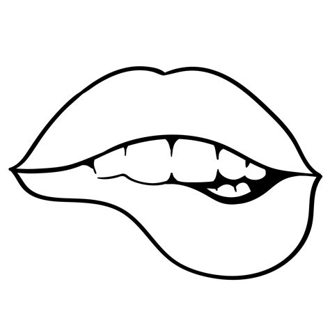 Draw Biting Lips