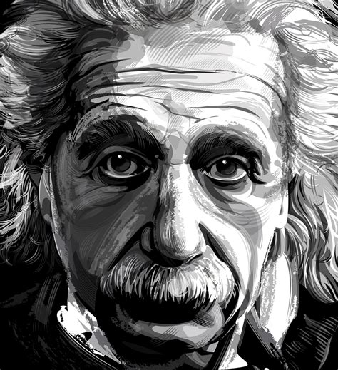 Albert Einstein Digital Portrait In Adobe Illustrator On Behance