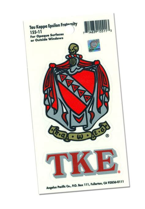 Tau Kappa Epsilon Crest Shield Decals Greek Gear