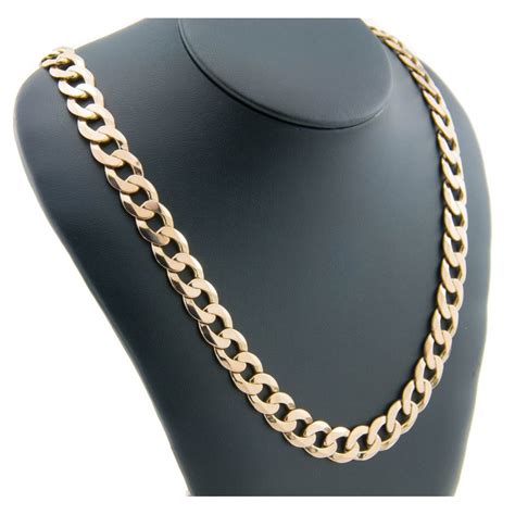 9ct Yellow Gold 22 Inch Heavy Curb Chain 905g Miltons Diamonds