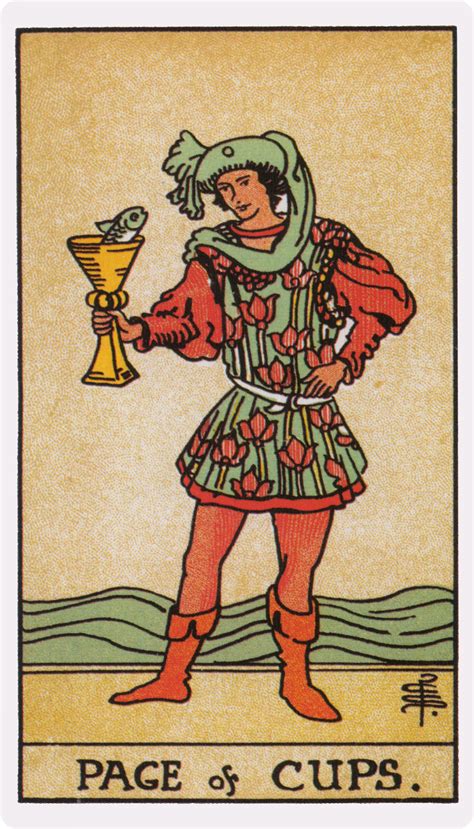This could be an invitation to take things to a new level in love, or it could be even an engagement or proposal.the news that comes to you at this time fills you with love and optimism. Page of Cups - Tarot Reading