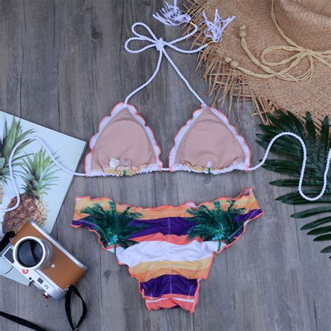 Sexy Micro Brazilian Bikini Set Scrunch Butt Two Piece Bikinis 2019