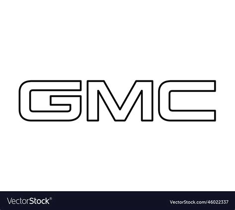 Gmc Brand Logo Symbol Name Black Design Car Usa Vector Image
