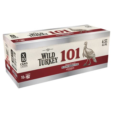 Wild Turkey 101 And Cola Zero Sugar 10pk Cans 375ml The Bottle O Kurmond