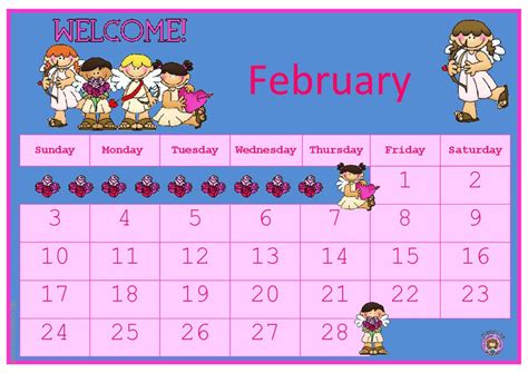 School Calendar February English Esl Worksheets Pdf And Doc