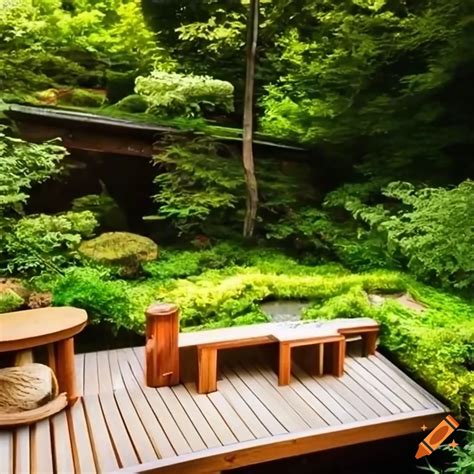 Japanese Style Deck With Edible Garden On Craiyon