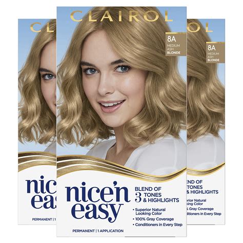Buy Clairol Nice N Easy Permanent Hair Dye A Medium Ash Blonde Hair Color Pack Of Online At