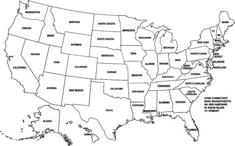 Blank Usa Map For Labeling
