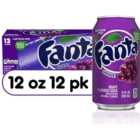 Fanta Grape Soda Fruit Flavored Soft Drink 12 Fl Oz 12 Pack Lemon