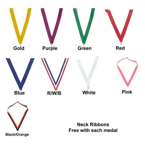 Medals Neck Ribbon Colors Premier Crowns And Awards