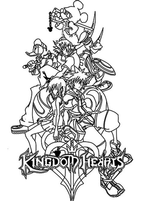 Challenging tangled hearts coloring page. Kingdom hearts coloring pages to download and print for free