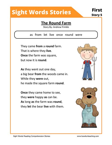 Kindergarten Reading Comprehension Worksheets Page 2 Of 11 Have Fun