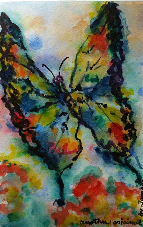 Free Spirit Butterfly In Watercolors Another Original By Tamara