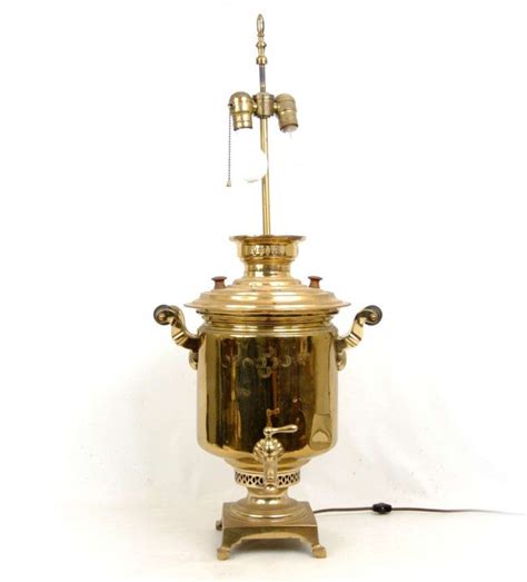607 Brass Samovar Lamp Russian Hallmarks Late 19th C Lot 607