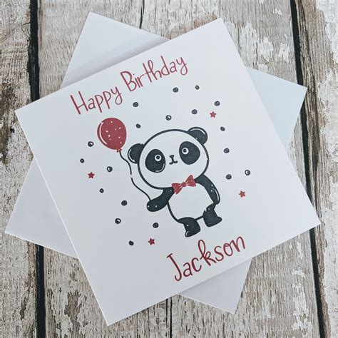 Panda Birthday Card Panda Birthday Card Celebration Etsy