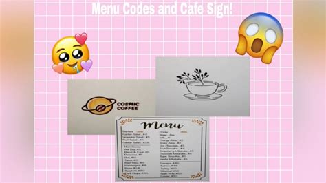 Bloxburg Menu Codes And Cafe Sign 😱 Play With L Youtube