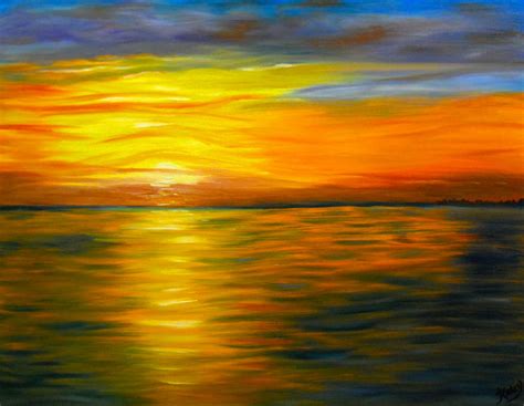 Ocean Sunset Oil Painting At Explore Collection Of