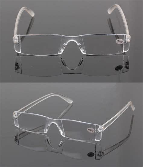 White Reading Glasses Clear Rimless Eyeglasses Presbyopia 1 00 4 00 Diopter From Lidragon 0 78