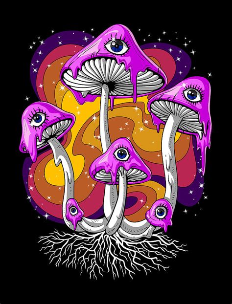 Trippy Mushroom Mushrooms Trippy Art Trippy Mushroom Poster Mushroom Prints Art Collectibles