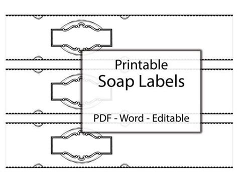 Soap Labels Printable Editable Label Blank Band Grayscale Vintage