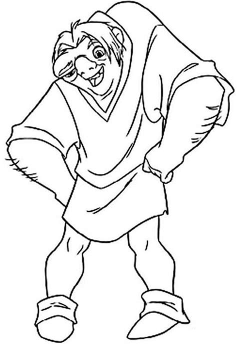 Quasimodo Posing In The Hunchback Of Notre Dame Coloring Page