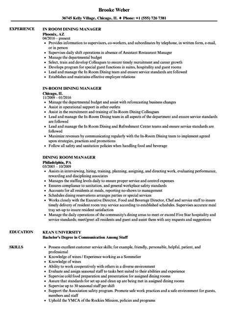 Leverage your professional network, and get hired. Dining Room Manager Resume Samples | Velvet Jobs