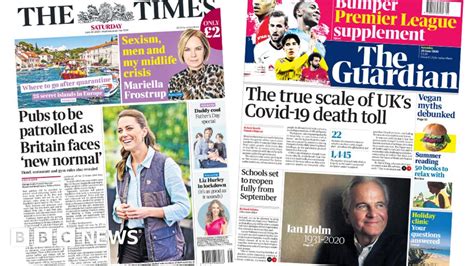 Newspaper Headlines Pubs Patrolled And True Scale Of Covid Deaths