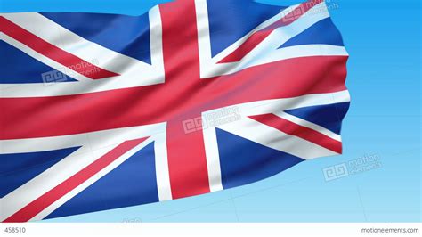 Seamless Loop Waving Great Britain Flag Stock Animation | 458510