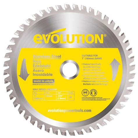 Evolution Power Tools 7 In 48 Teeth Stainless Steel Cutting Saw Blade