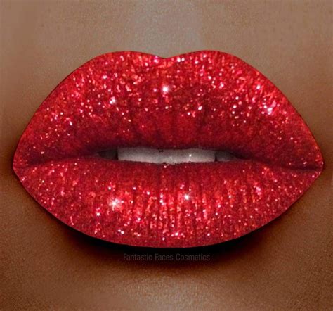 Monroe Red Glitter Lipstick Fantastic Faces Cosmetics